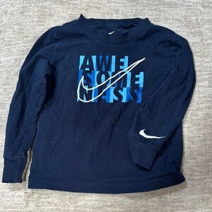 Nike Kids Navy Blue Long Sleeve Shirt